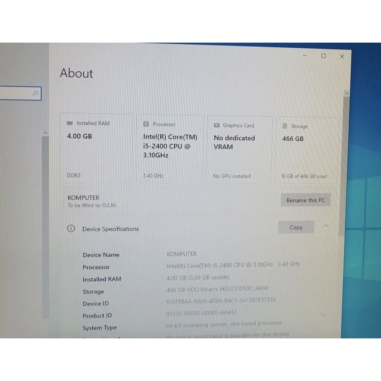 HP stolüstü kompüter seti